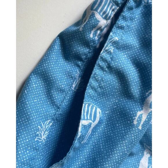 Tipsy Elves Men's Blue Llama Lined Drawstring Pockets Swim Trunks Size XL - Picture 6 of 8